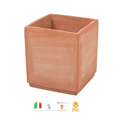 Vasi in terracotta da esterno – Cubo Basic Medio cm 40 – Quadrato