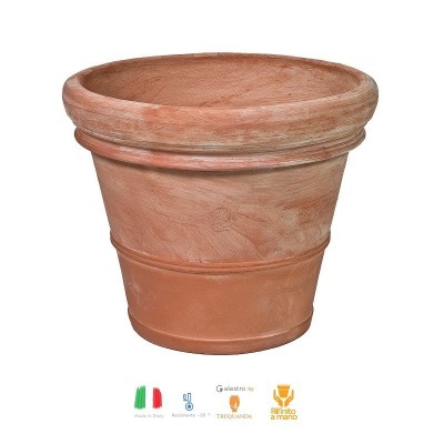 Vasi di terracotta da giardino – Vaso doppio bordo liscio cm.30