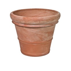 Vaso di terracotta Doppio bordo liscio cm 50 Terracotta di trequanda antigelo