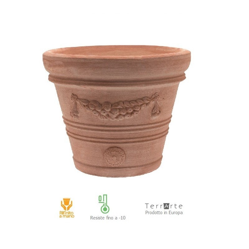 Vasi di terracotta da giardino -VASO DOPPIO BORDO FESTONATO 35 cm Vasi di terracotta da giardino -VASO DOPPIO BORDO FESTONATO 35 cm