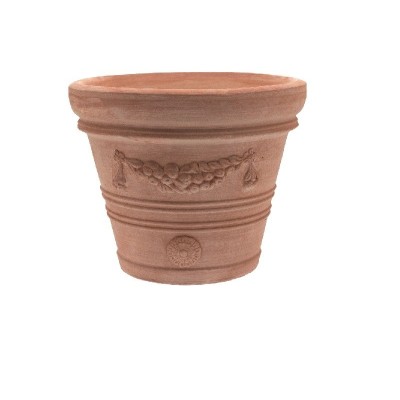 Vaso di terracotta Doppio bordo liscio  trequanda cm 50 antigelo