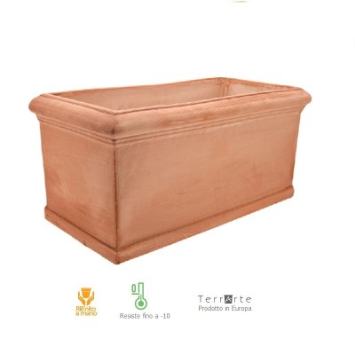 Vasi in terracotta rettangolari –  Cassetta liscia cm. 40