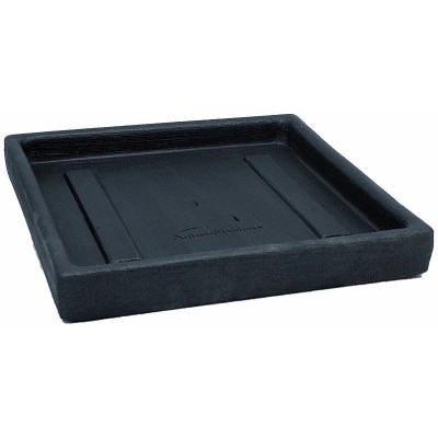 Vaso di terracotta Quadro Alto moderne Antracite cm. 80 con sottovaso