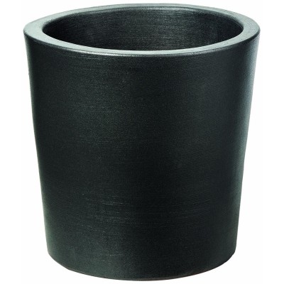 Vaso di terracotta Rotondo moderne Antracite cm. 40 con sottovaso