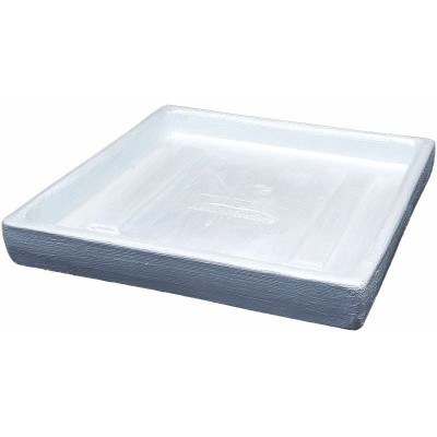 Vaso di terracotta, Vaso quadrato moderne white cm. 25 con sottovaso quadrato white
