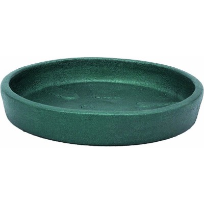 Vaso di terracotta Doppio Bordo Liscio  Emerald cm. 30 con sottovaso